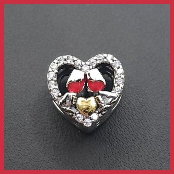 Heart-Shaped Cheers! Charm with Couple Toasting (NWOT) - Picture 1 of 4